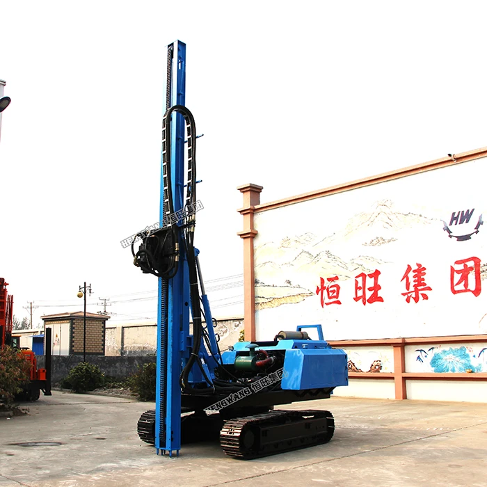 Solar pile driver for tractor ramming machine