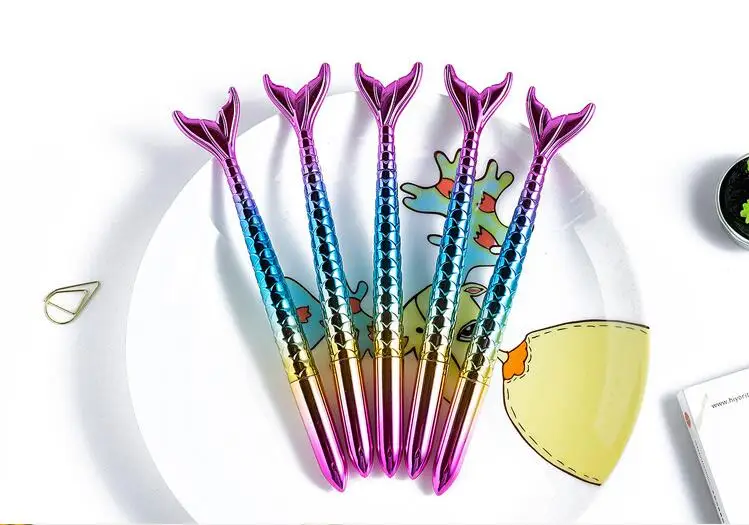 Creative Gradient 0.5mm Ballpoint Pen Kawaii Mermaid Pen Novelty 1mm Gel pen For Kids Gift School Office Stationery Supplies