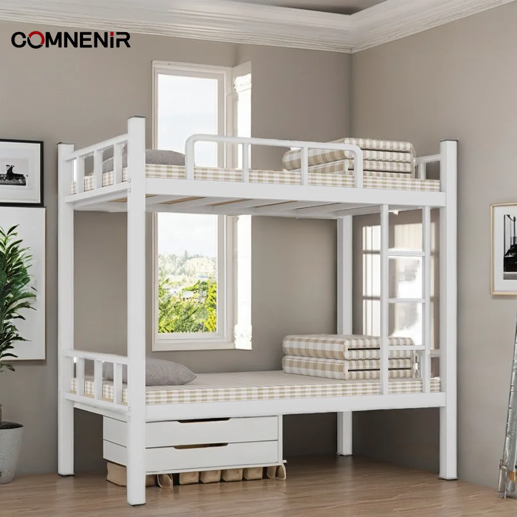 Wholesale Cheap School & University Dormitory Furniture Detachable Heavy-Duty Loft Bunker Bed Youth Hosted Metal bunk Bed Hotels