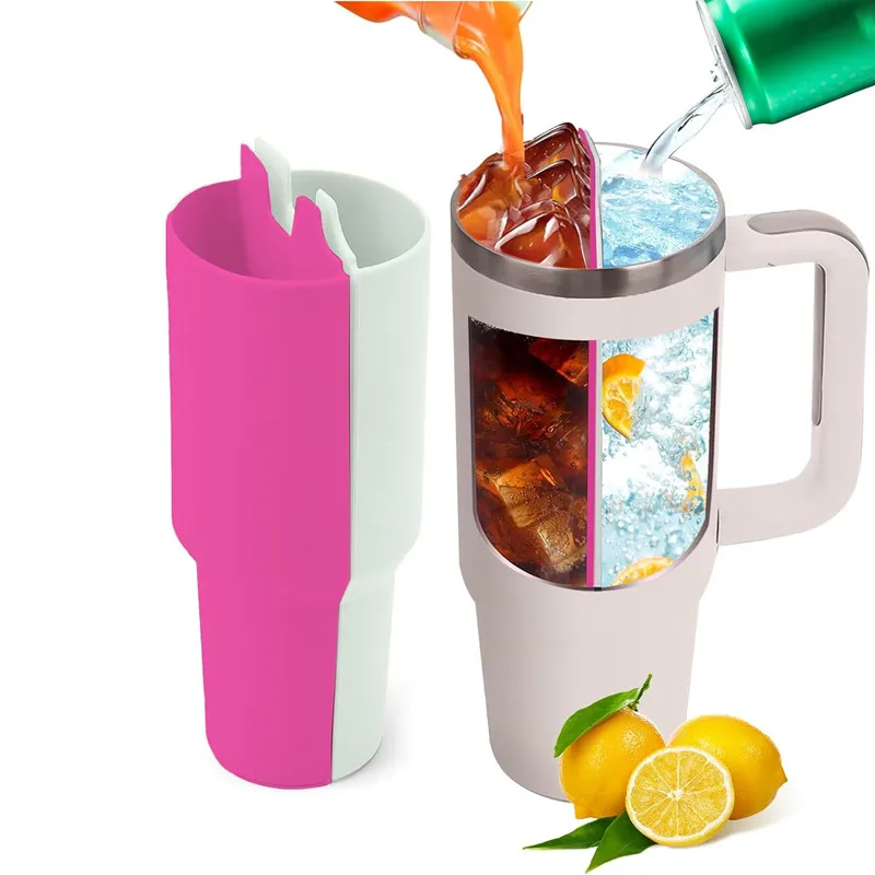 Hugebirds  2-in-1 Drink Separator Silicone Liner Compatible for Stanley Cup 40 oz