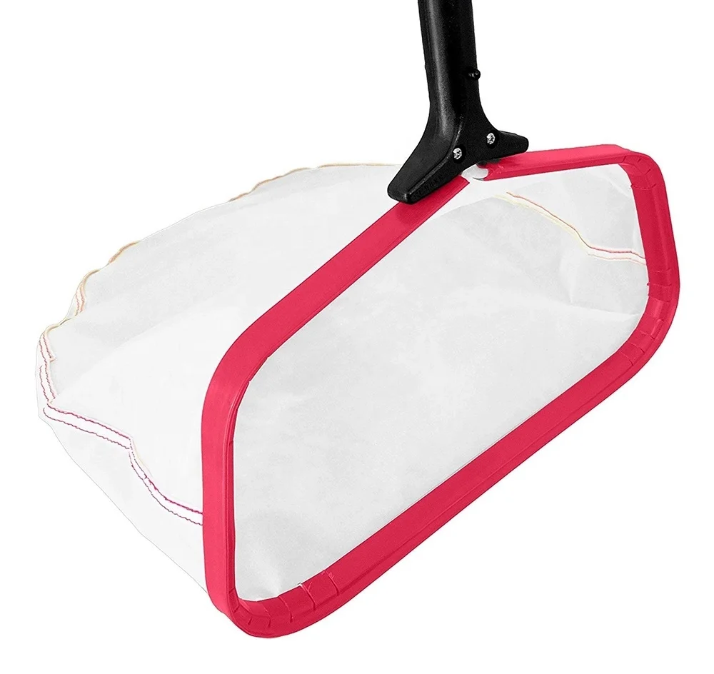 Heavy Duty Pool Leaf Skimmer Net Rake w/Aluminum Frame & Deep Durable Nylon Net