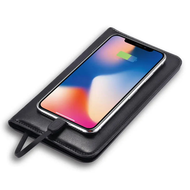 Factory wholesale wallet power bank 10000mah card holder for woman or man,Bestseller multi-color wireless USB charger