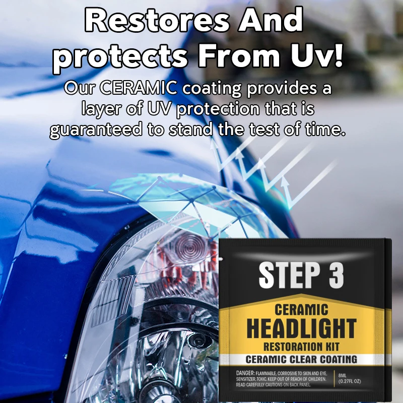 Factory direct car headlight restoration liquid kit polymer car cleaning wipes