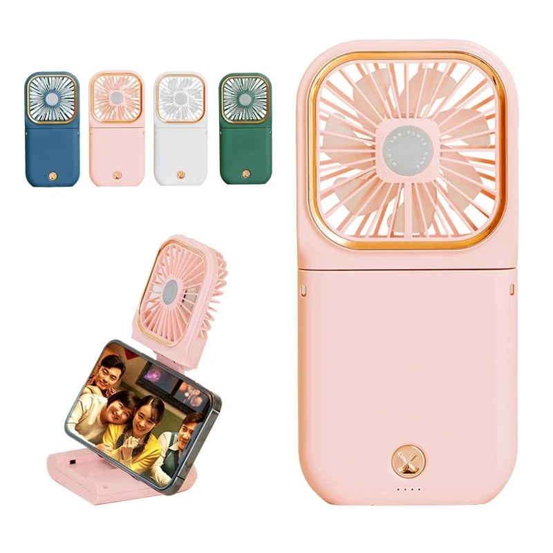 Factory Wholesale Promotional Foldable Mini Hand Held FanTable Rechargeable Mini USB Fan With Fast Charging Power Bank