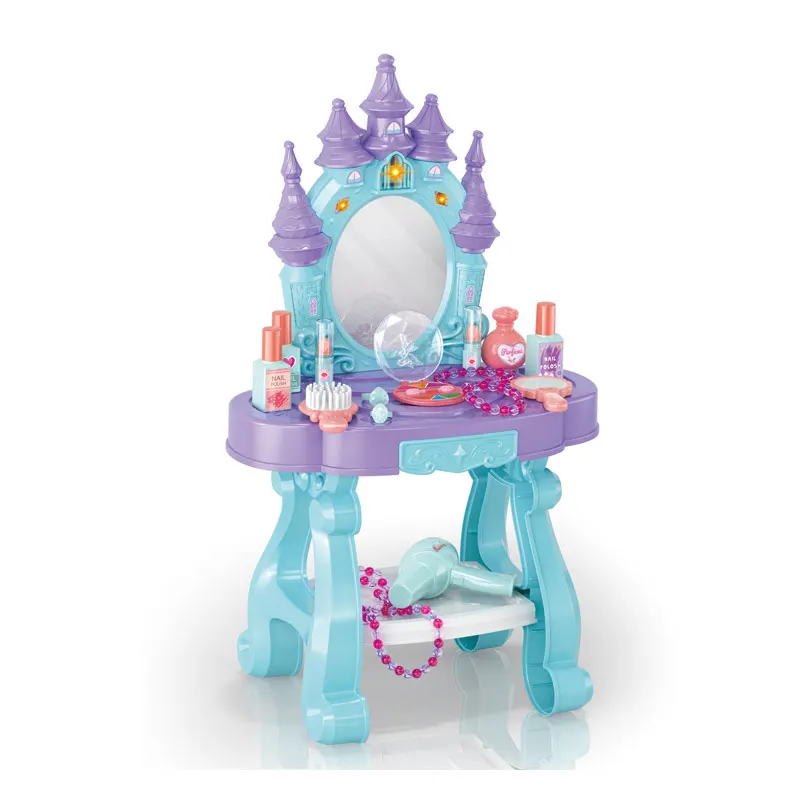 ODM/OEM Children Pretend Plastic Magic Toy Play Princess Dressing Table Play House Girl Beauty Make Up Toy Set For Girls Kids