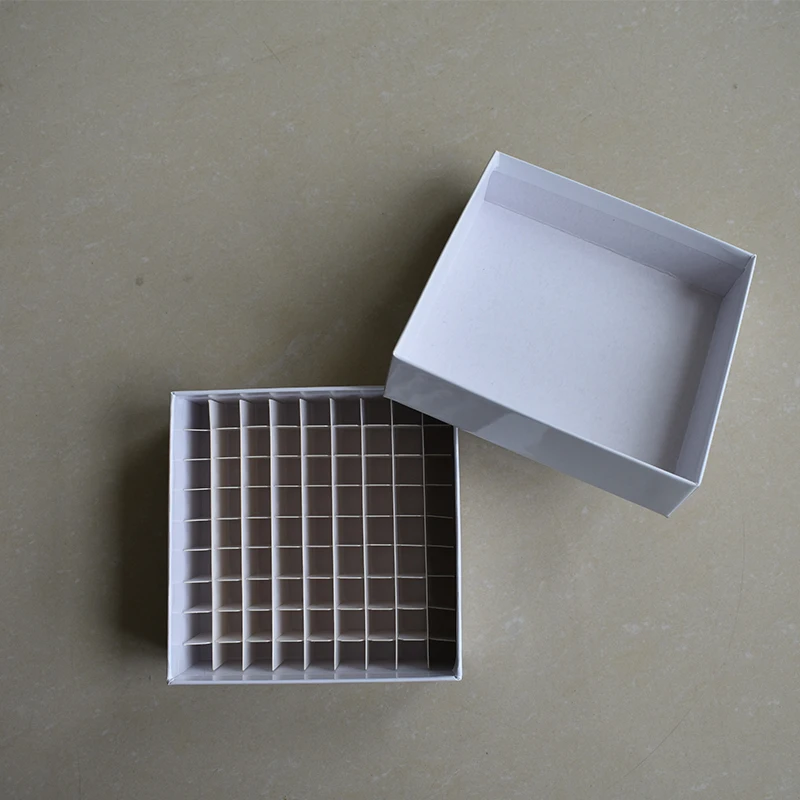 Cryogenic Vial Storage Cardboard CryoBox Freezer Storage Box Paper of Hinged lid Cardboard Cryo Box