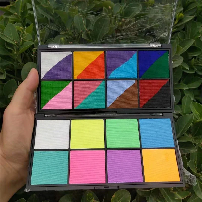 neon face paint palette water activated eyeliner palette private label custom 8 color UV