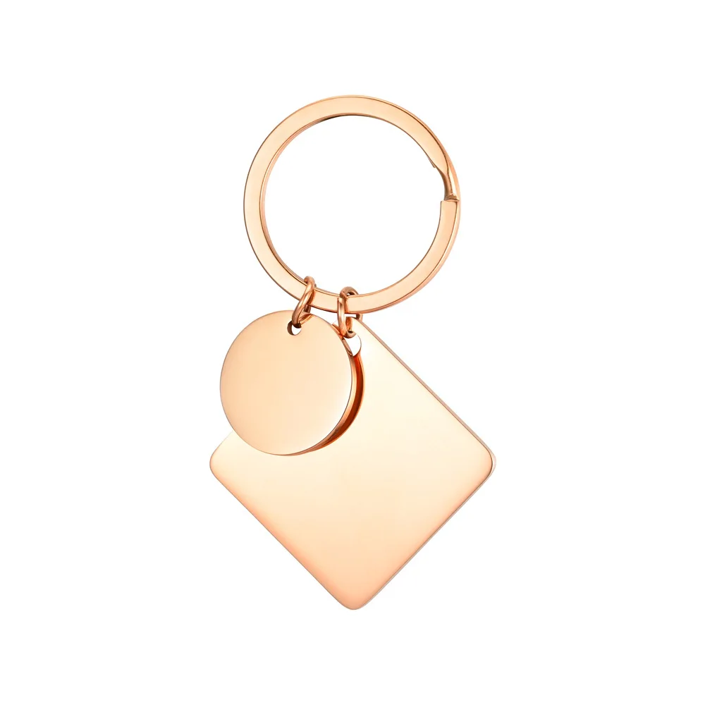 Accept Sustom Promotional Keyring Gift For Custom LOGO Square Round Shaped Calendar Steel Metal Tag Keychain