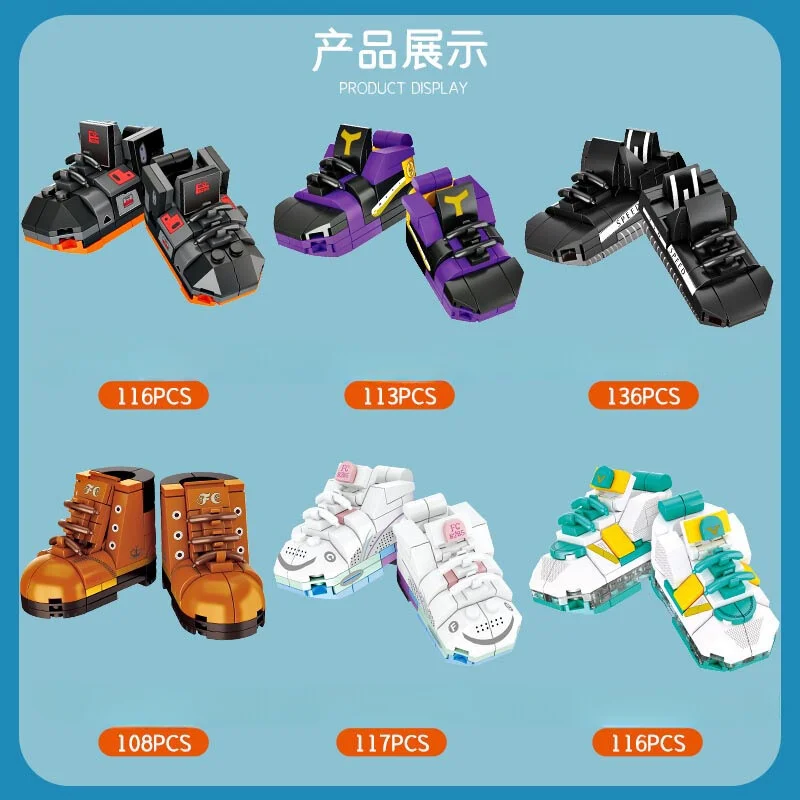 Multiple Plastic Mini Shoes Building Block 3D Puzzle Toy kid Brick BlocK Gift Educational toys