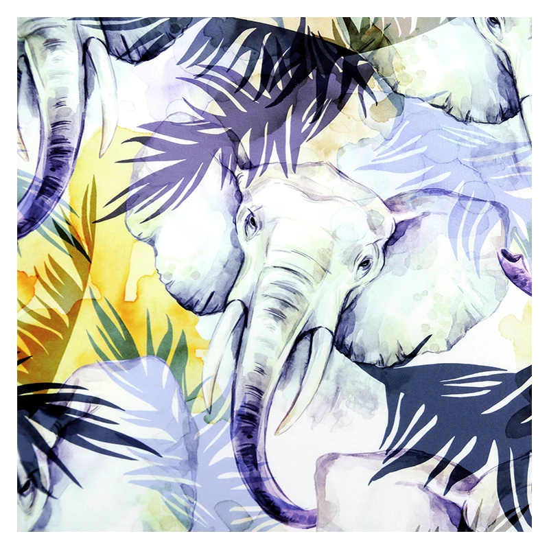 Elephant printed wholesale digital custom 100% printed rayon fabric for home textile
