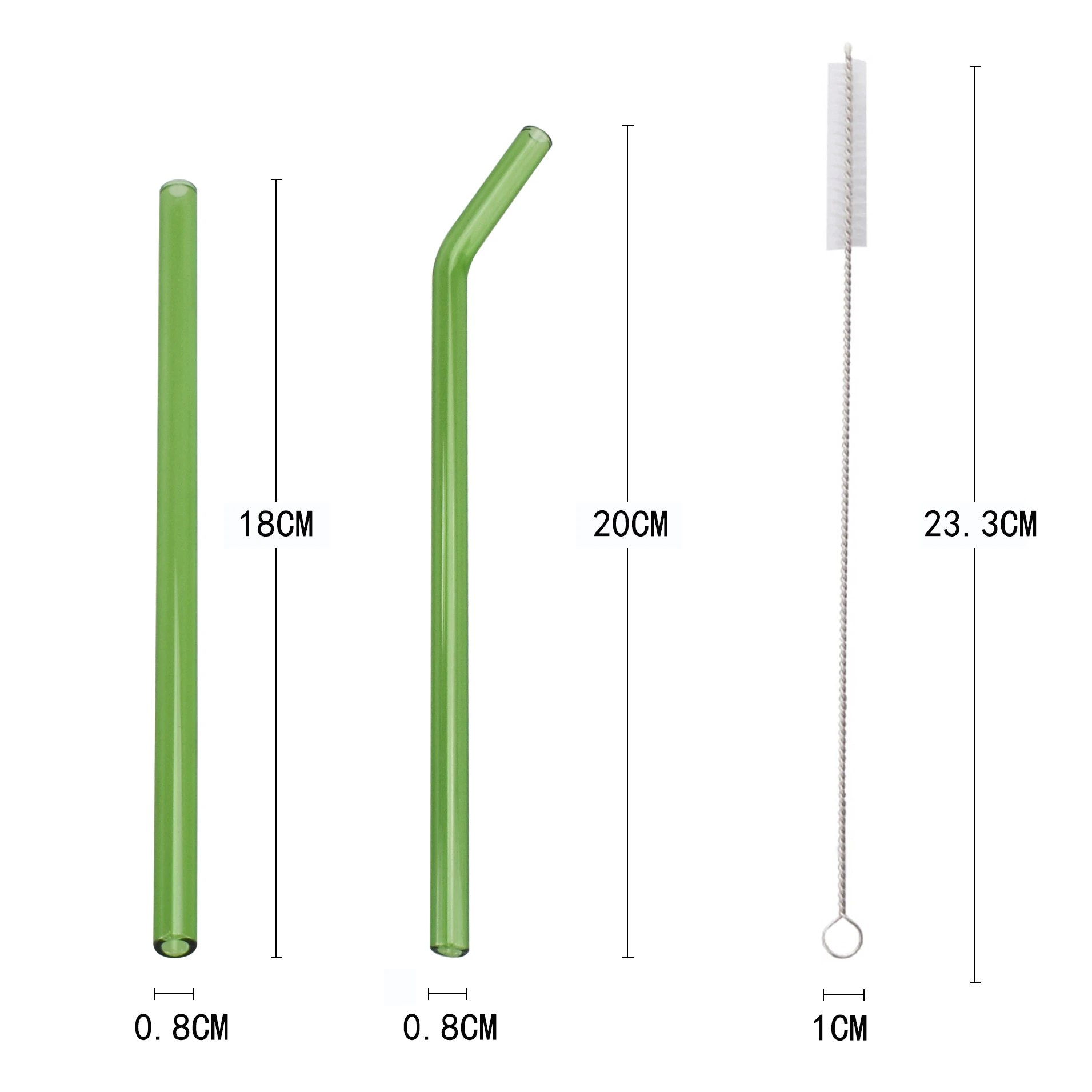 
Eco Friendly reusable Glass Drinking Straw Set for kids Environmental protection Bend straight straws with logo 