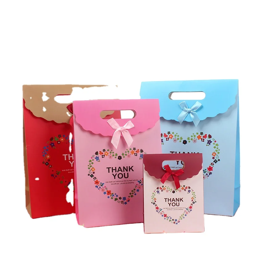 Die Cut Handle boutique jewellery wedding goodies Favor gift packaging thank you gift paper bags