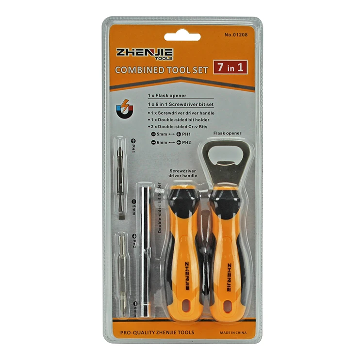 Double Color Crv 8 Multi S2 Bit Stubby 6 In 1 Multifunction Screwdriver