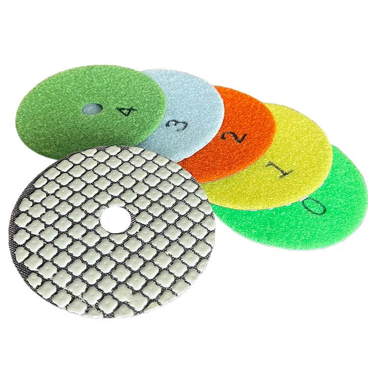 6 Steps Flexible Grinding disc Resin Bond Dry Diamond Polishing Pad for granite marble stone quartz