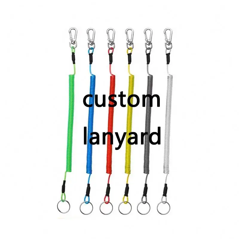 Retractable Heavy Duty Elastic Spiral Tool Hang Safety Lanyard For Safety Resilience Rope