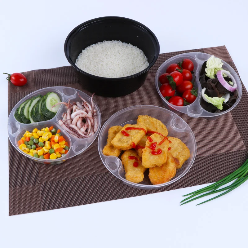 Hot Sale New Soup Container Customized 1250 1000 1500 Ml Pp Noodles Bowl Hot Food With Two Layer Lids disposable lunch boxes