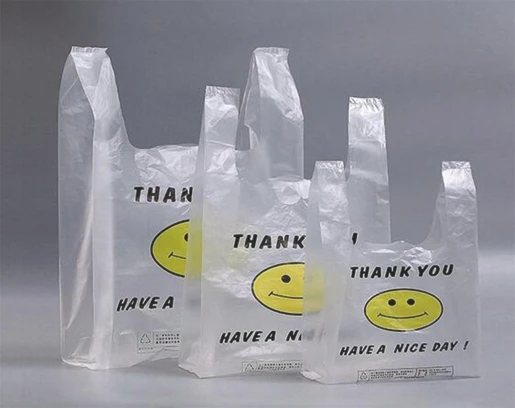 Fully automatic biodegradable poly plastic T-shirt shopping bag making machine