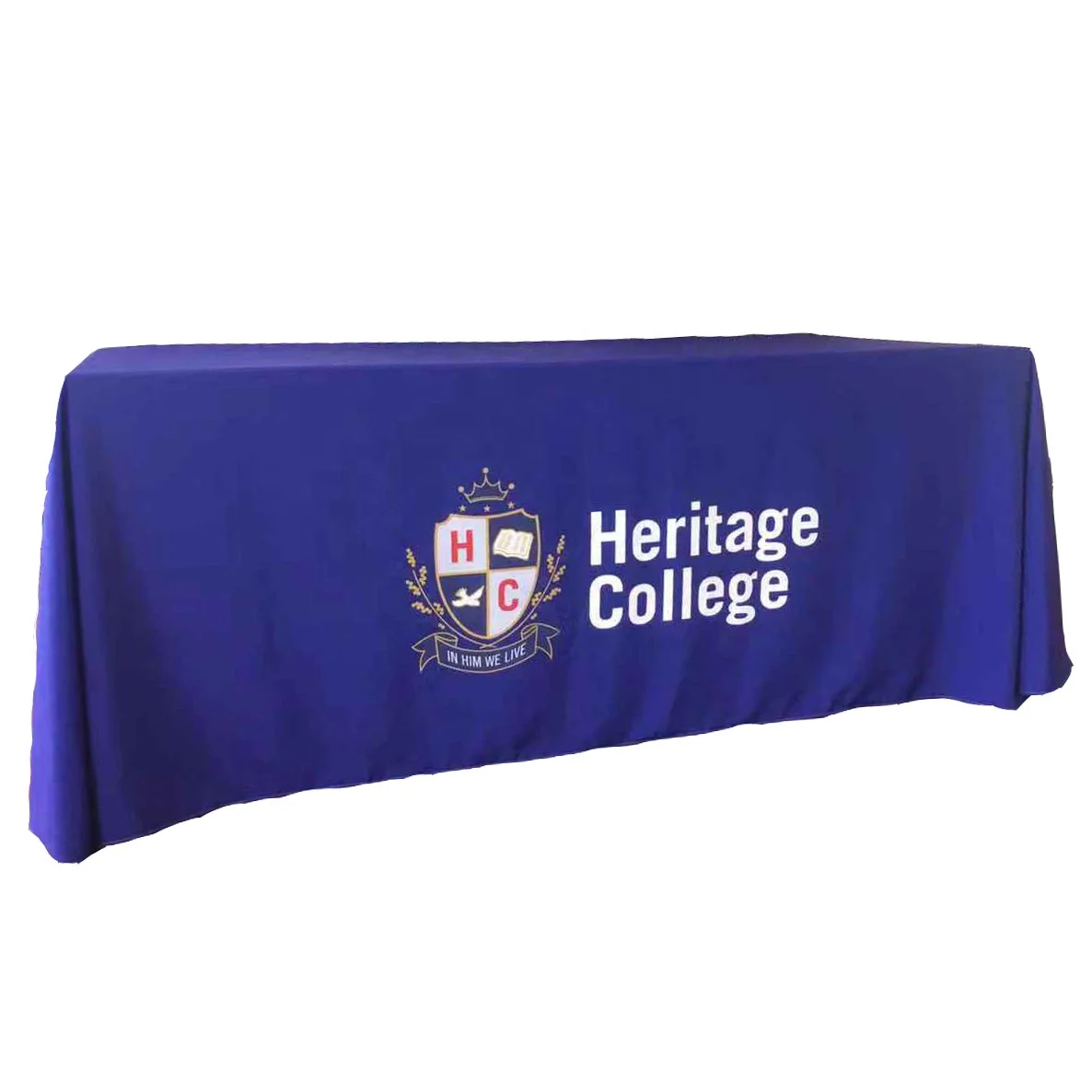 Trade Show Fabric Printed Table Cloth Advertising Customized Table Cover With Your Logo