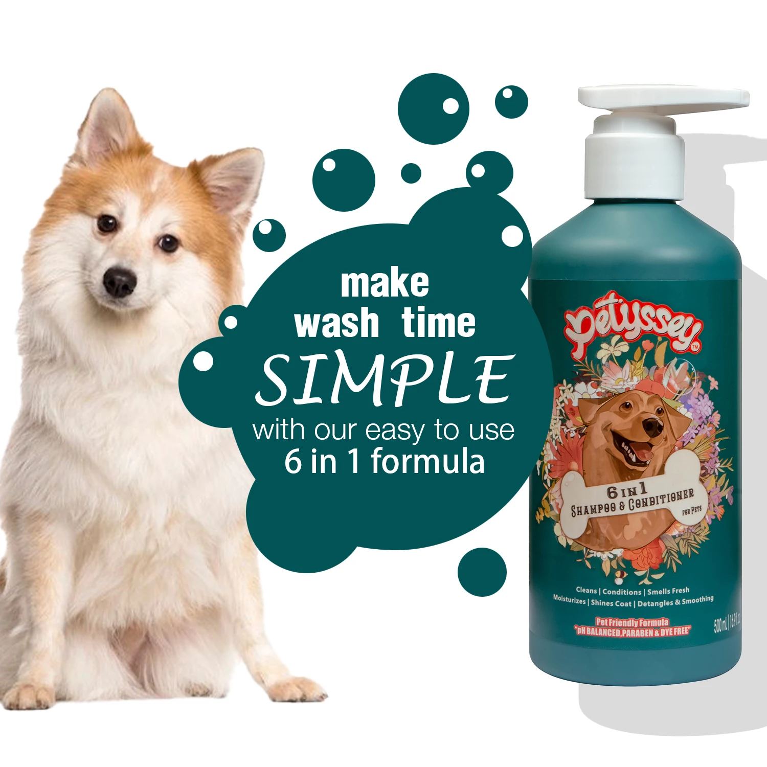 Wholesale Top Quality Eco-Friendly Cleaning Pet Shampoo Natural Mild Dog Shampoo 6 in1 Sulfate free Deodorizing Pet shampoo