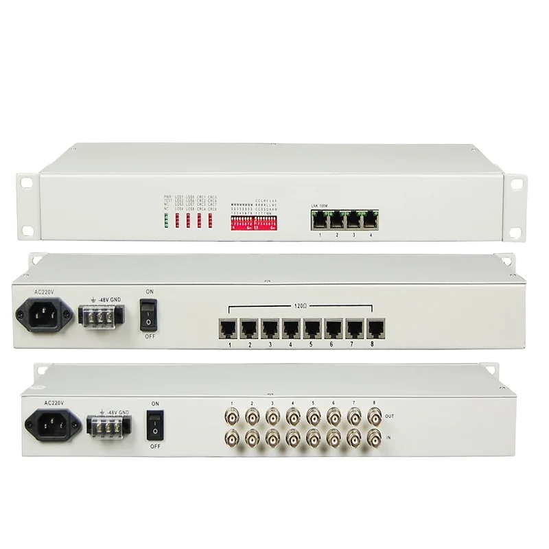 Op-E8F1 19inch 1U Type 8E1-1Fe Interface Converter With Achieve 8E1 Turn Convert The Ethernet Interface