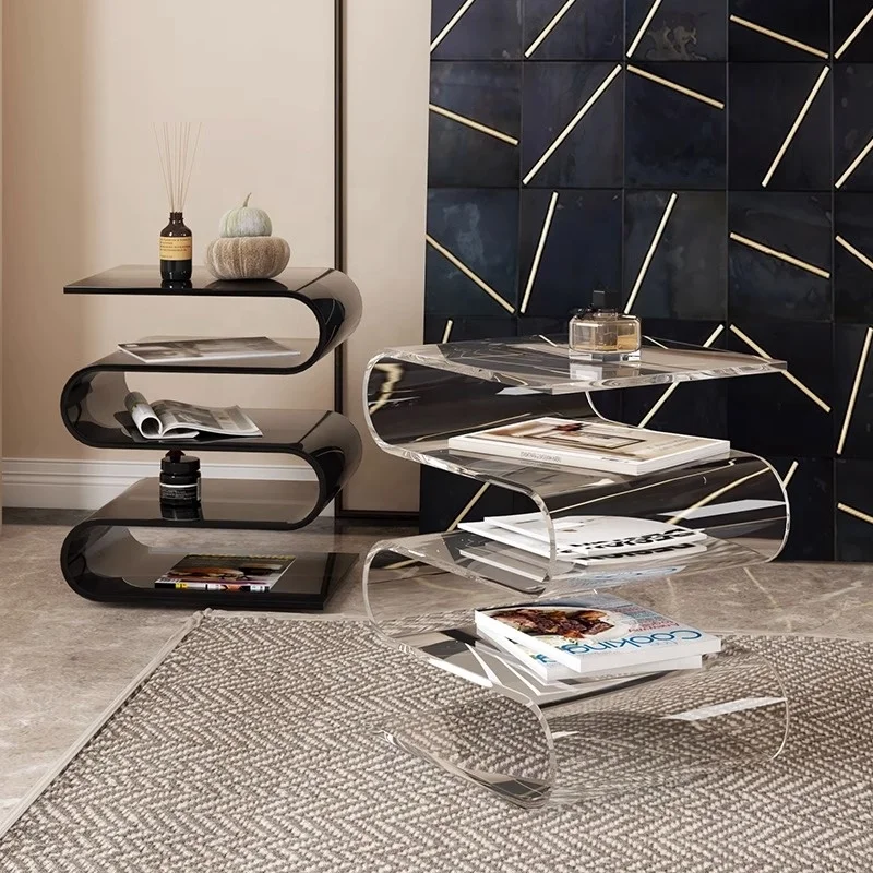 Nordic special-shaped light luxury acrylic table bedside table acrylic side table modern for sofa