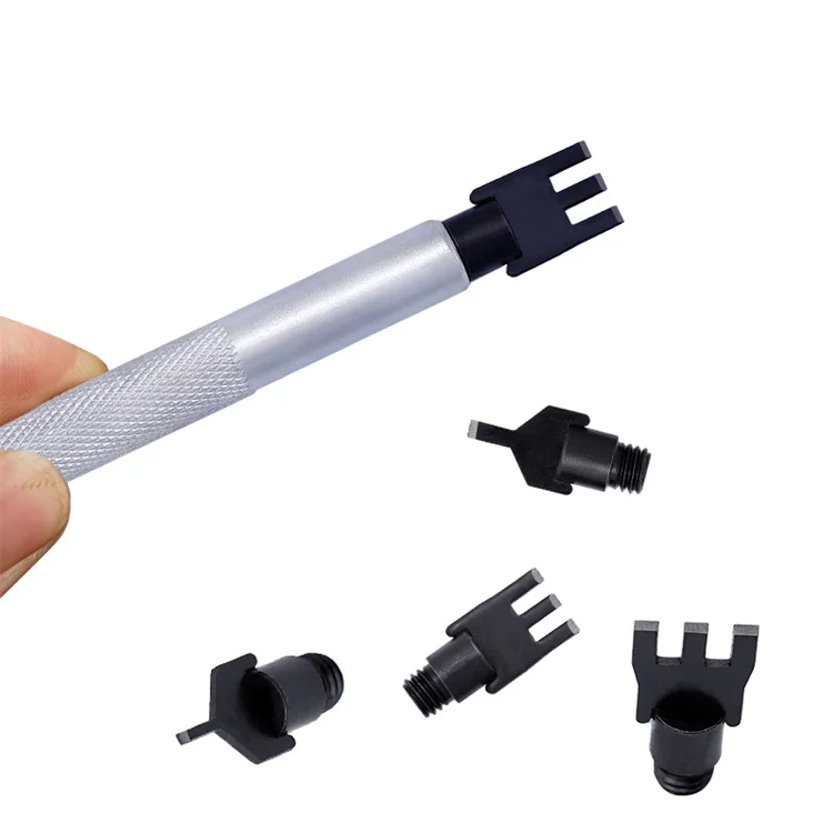 Leather Flat Punch Tool Set Steel Handle Can Replacement Head Belt Hole Punching tool