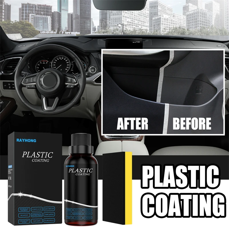 Rayhong 50ml car plastic parts retreading coating leather dashboard cab rubber refurbishing coating agent for white spot