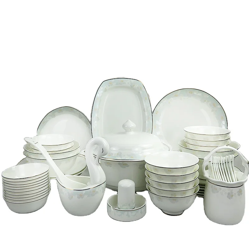 52 pcs bone china dinner set Ceramic porcelain dinnerware for bowls and plates