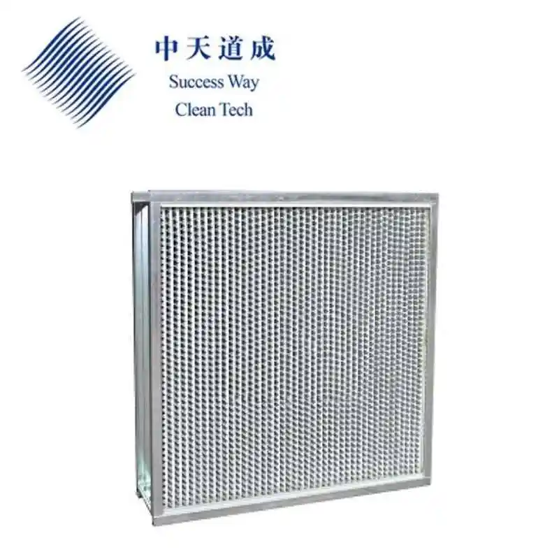 H13 H14 Mini Pleat Panel HEPA Filter High Efficiency Aluminum Partition Farm Fiberglass Filter For Laminar Air Flow Hood Medium