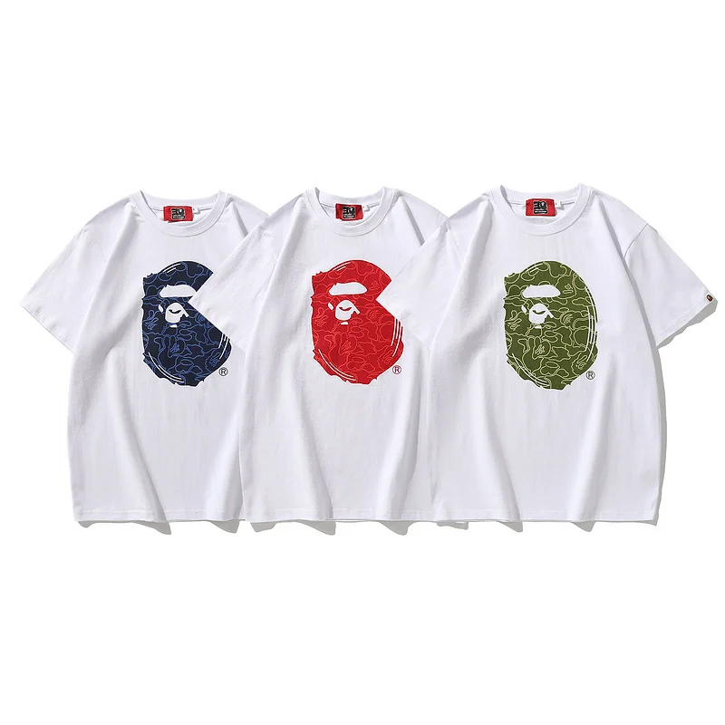 Wholesale Fashion Brand 30th Anniversary Ape Head Short Sleeve  T Shirt for men and women with Asian size