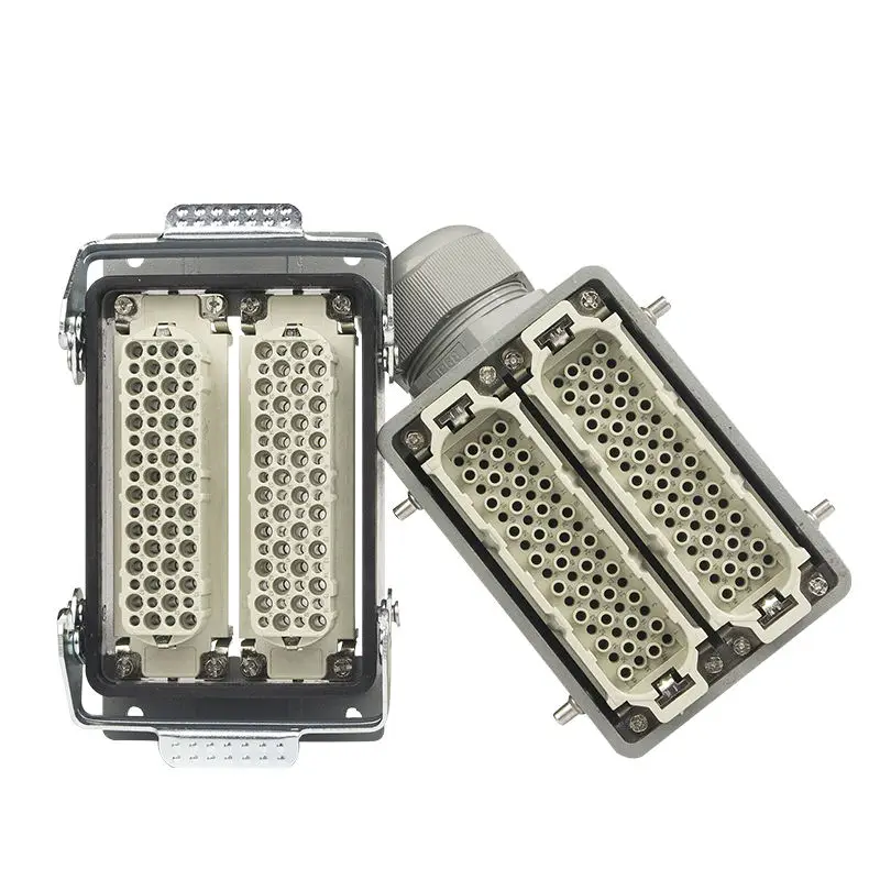 WZUMER HD-128 Industrial Side Entry Double Buckle Heavy Duty Connector With Plastic Cable Gland