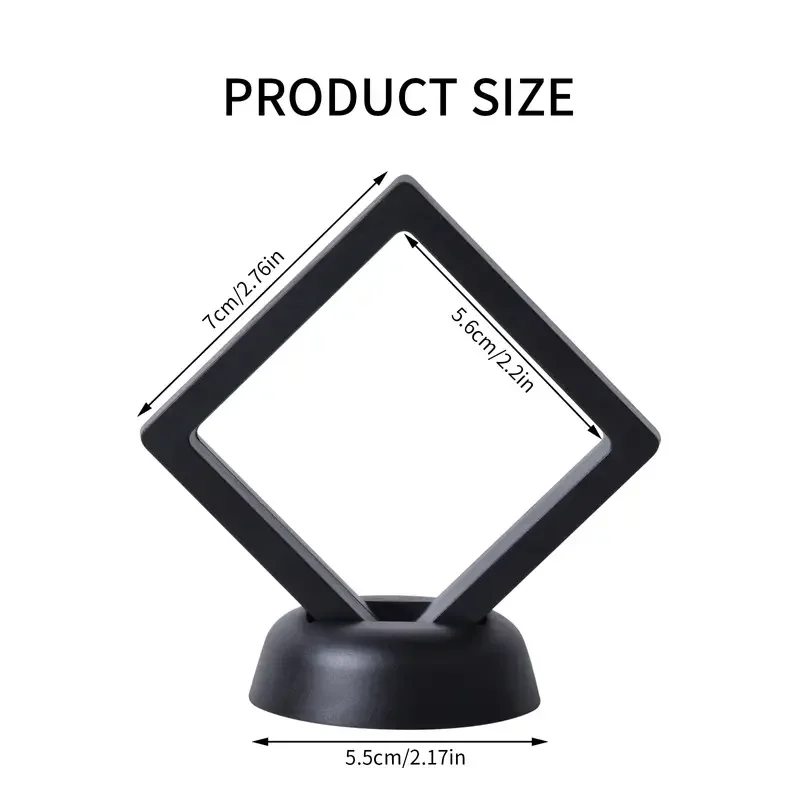 Square Jewelry Display Box Jewelry Stand Storage Display Box Transparent Pe Film Suspension Ring Box