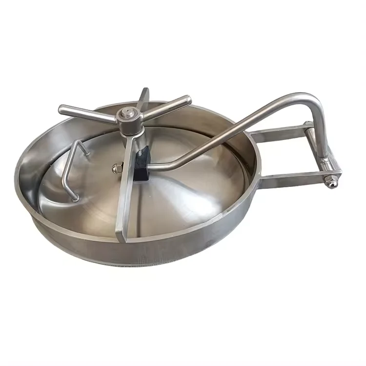 High quality mirror polish SS304/SS316L Sanitary Stainless Steel Oval Inward Manhole Cover With Pressure