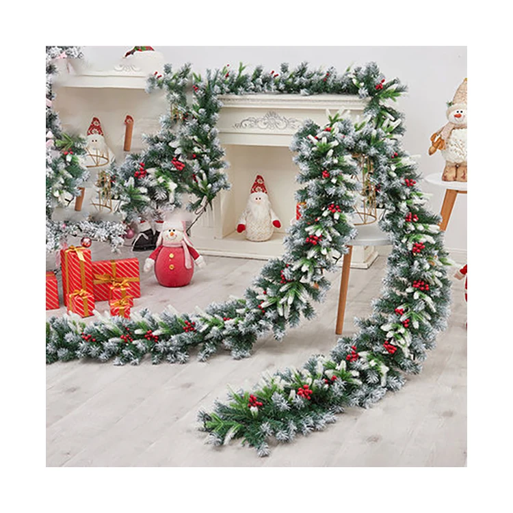 Hot Sale Green Pine Leaf Wreath Wedding Outdoor Xmas Tree Decor  supplies Christmas Garland Pine