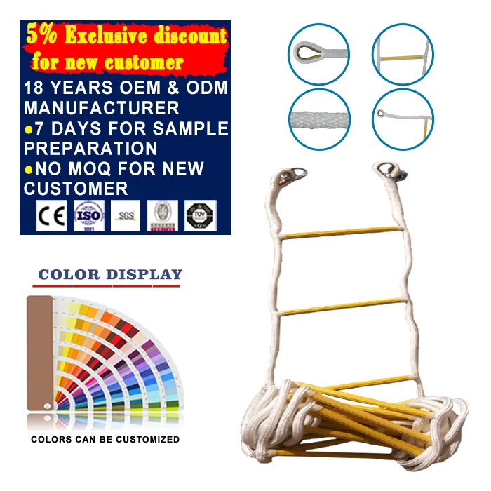 2023 top selling rope ladder for boat mooring line uv resistant pvc rope ladder