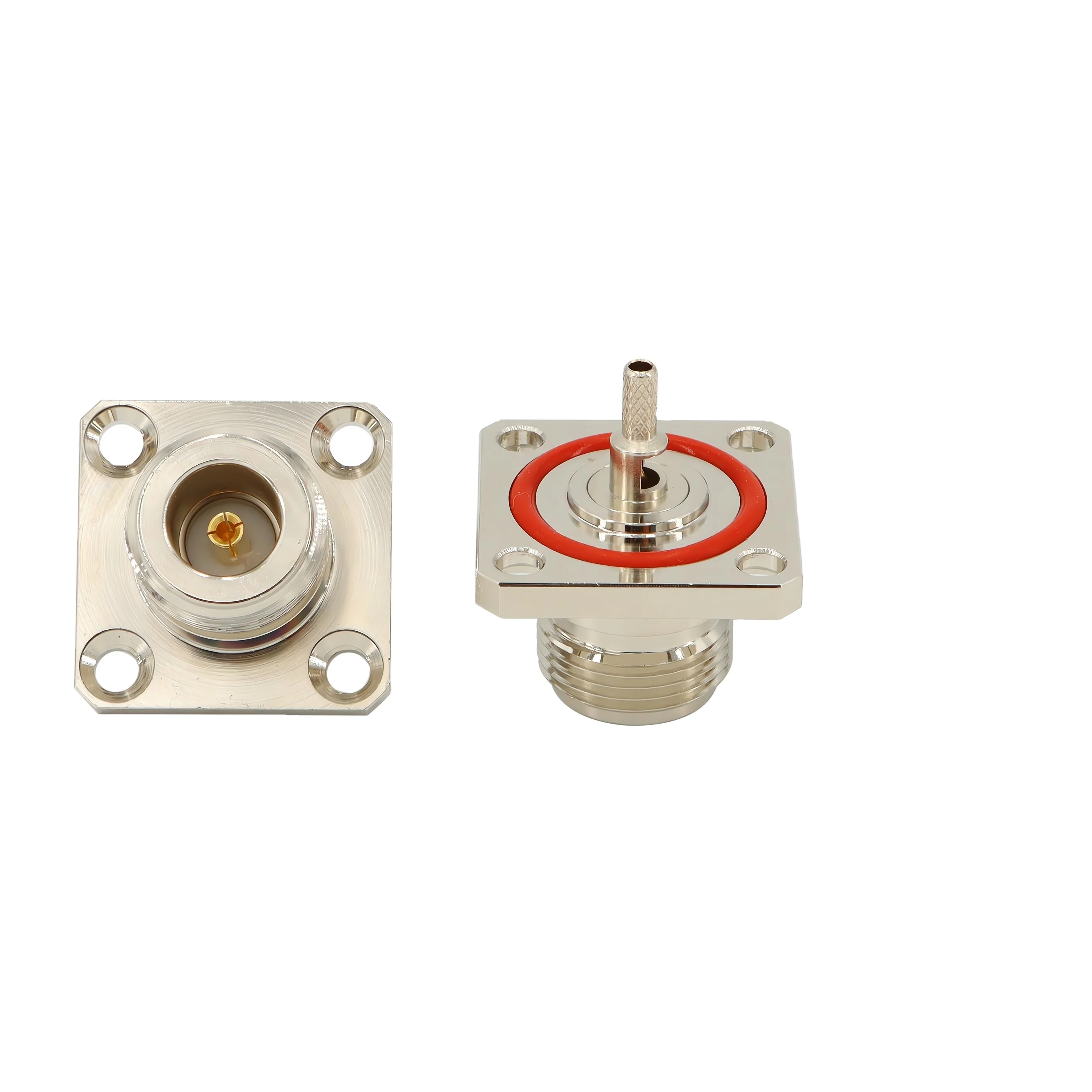 Flange N Crimp RF Connectors N Female Crimp Solder Connector