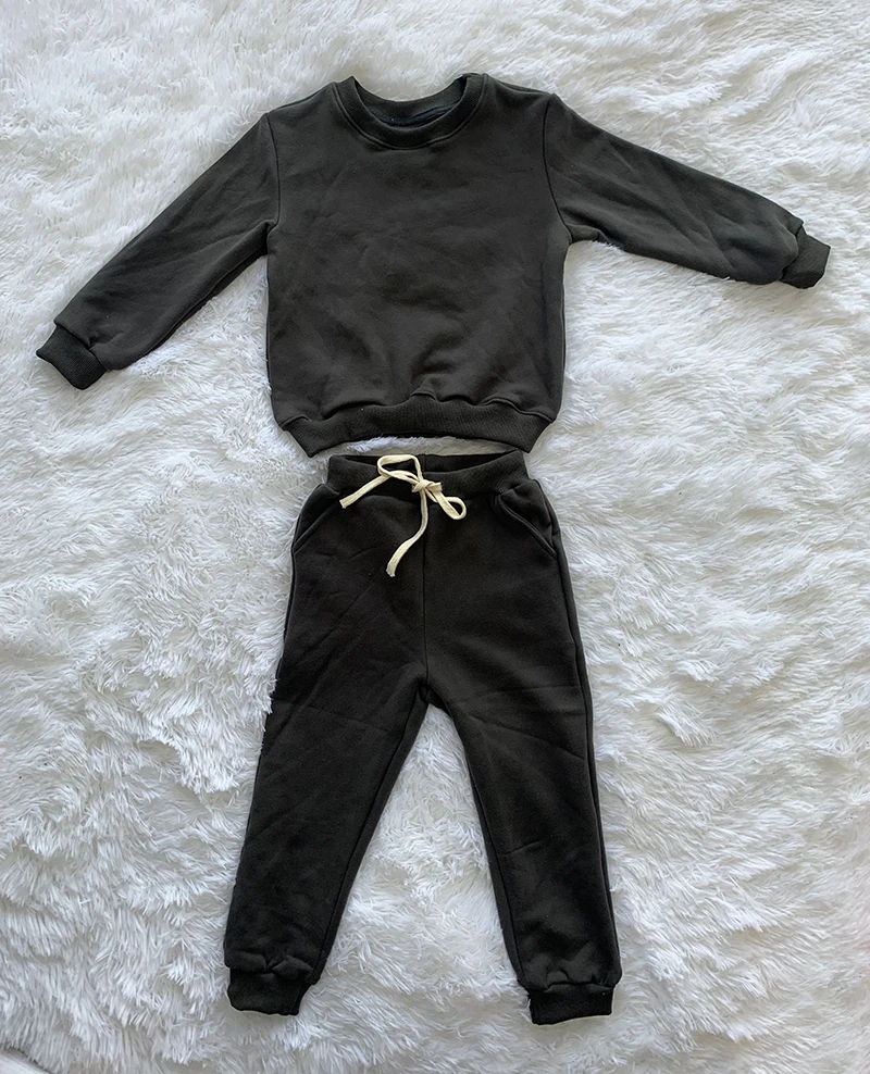 RTS baby clothing sets long sleeve bodysuit jumpers for kids hemp crewneck