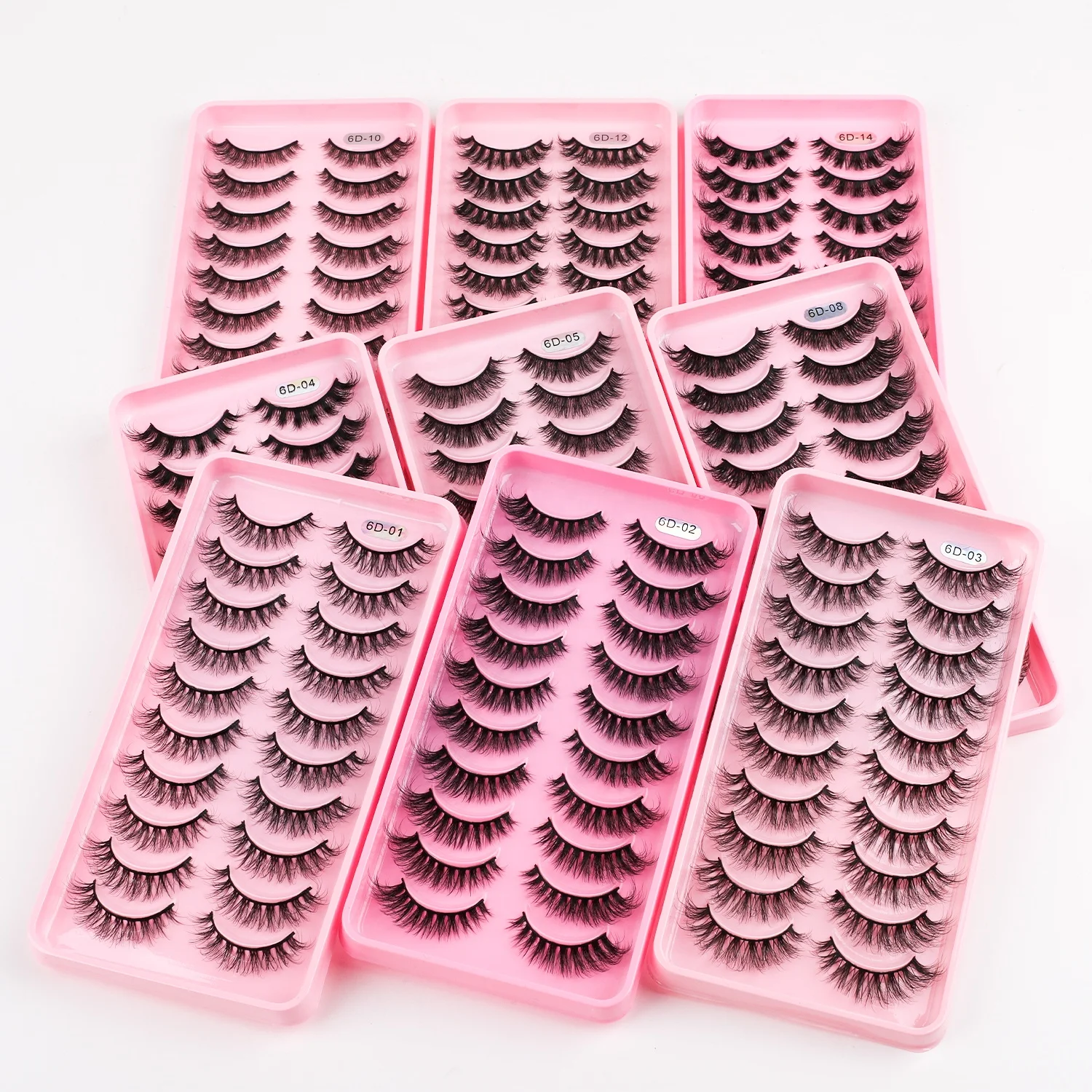 Lashes False Eyelashes 10 Pairs Fluffy Wispy Volume Bulk Strip Natural Look Lashes Sets Pack Faux Mink Eyelashes