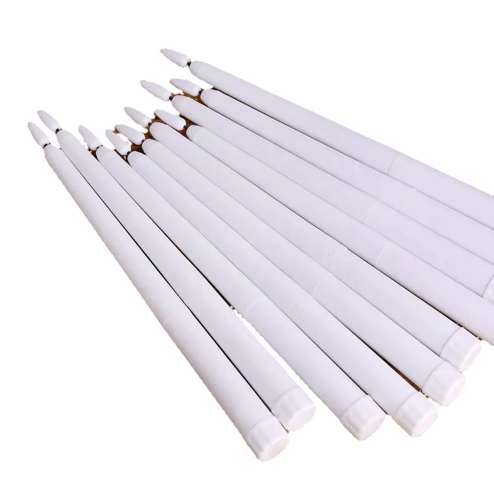 Electronic Flameless Taper Candles Plastic Long White LED Candle Sticks For Holiday Decoration