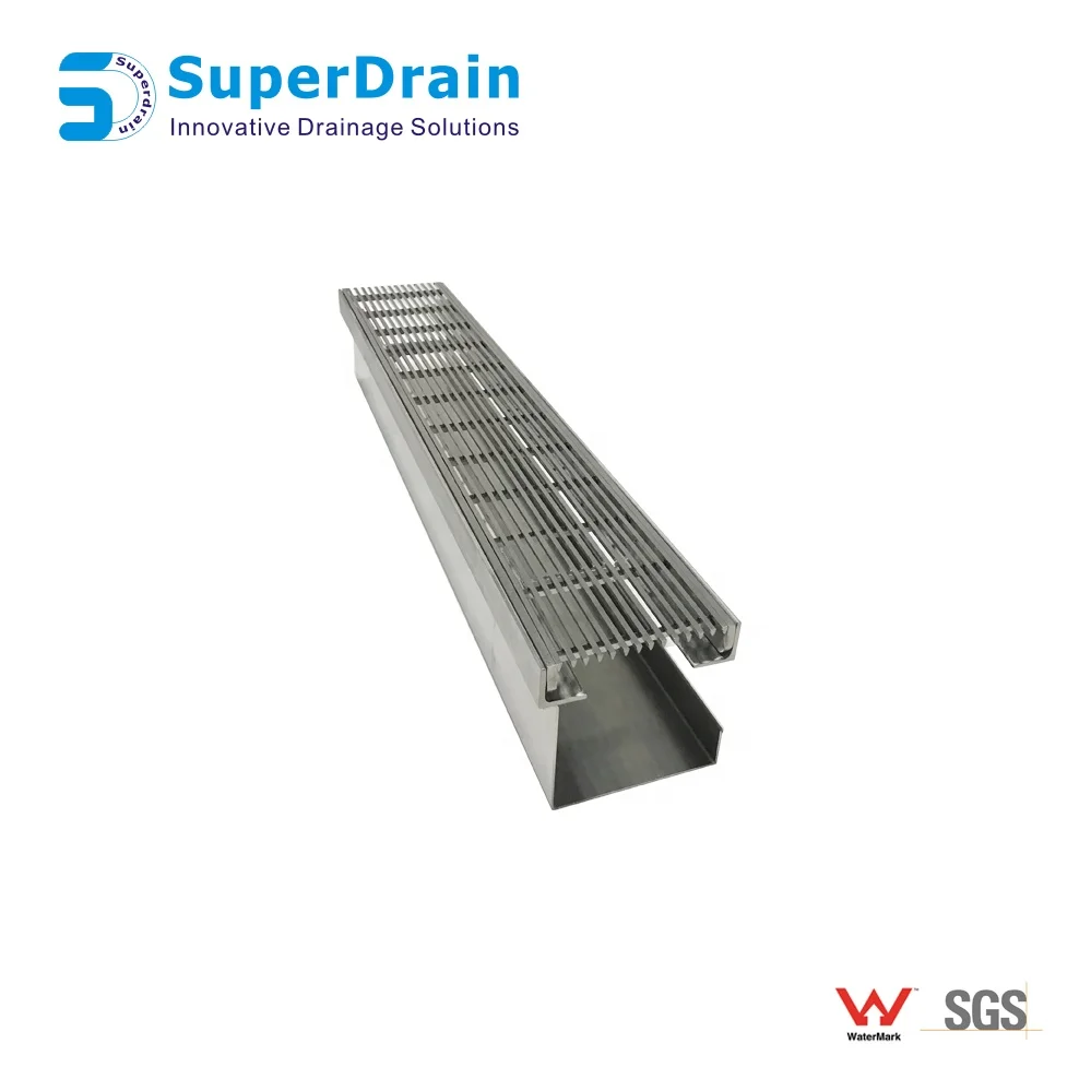 Aluminum sliding door and window drainage channel and grate for balcony