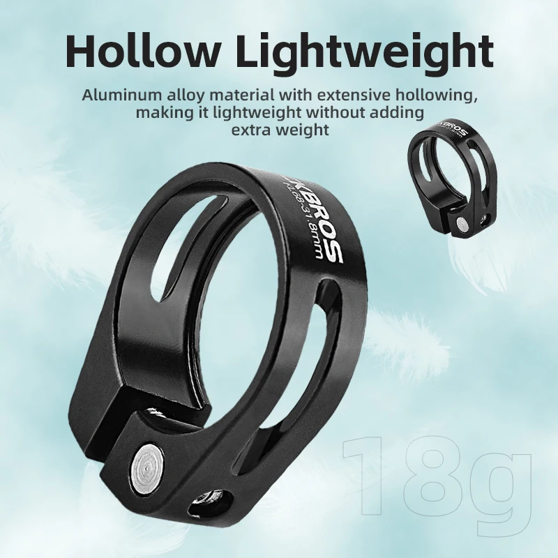 ROCKBROS Road Mountain Bicycle Lock Seat Post Clamp Aluminum Alloy 31.8mm Quick Release Mtb Bike Bicycle Seat Post Clamp
