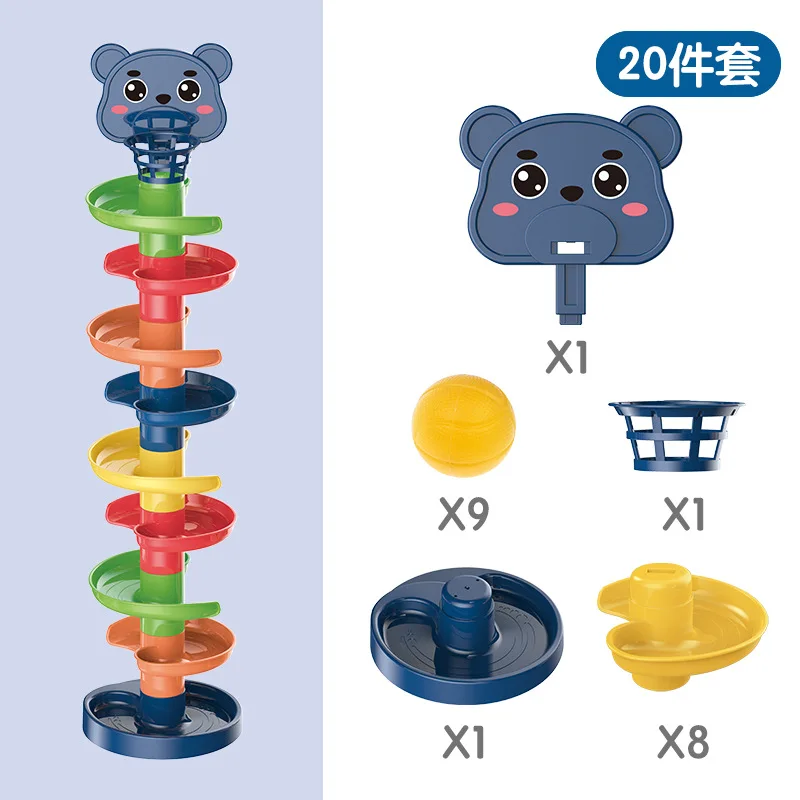 Toys Rolling Ball Pile Tower Early Educational Toy For Babies Rotating Track Educational Baby Gift For Children Stacking Toy