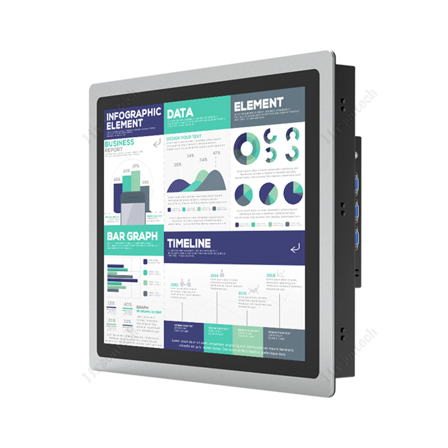 12 1-дюймовый монитор индикаторной панели алюминиевым ободком IP65 водонепроницаемый (Национальная ассоциация владельцев электротехнических Power over Ethernet PoE сенсорный гибкого сенсорного экрана дисплея