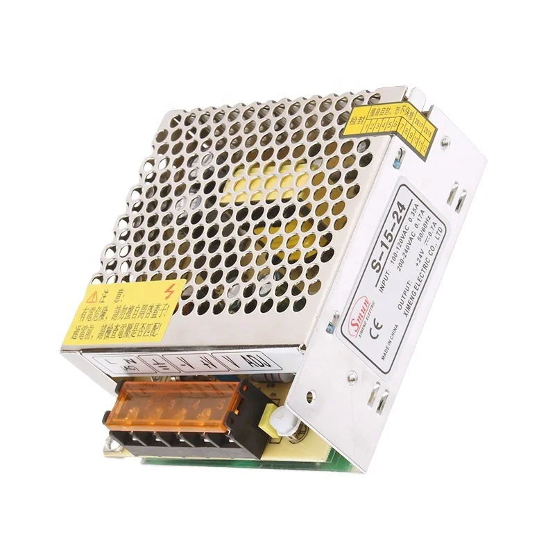 SMUN S-15-24 100-240VAC Input 15W 24VDC 0.7A Output Power Supply SMPS