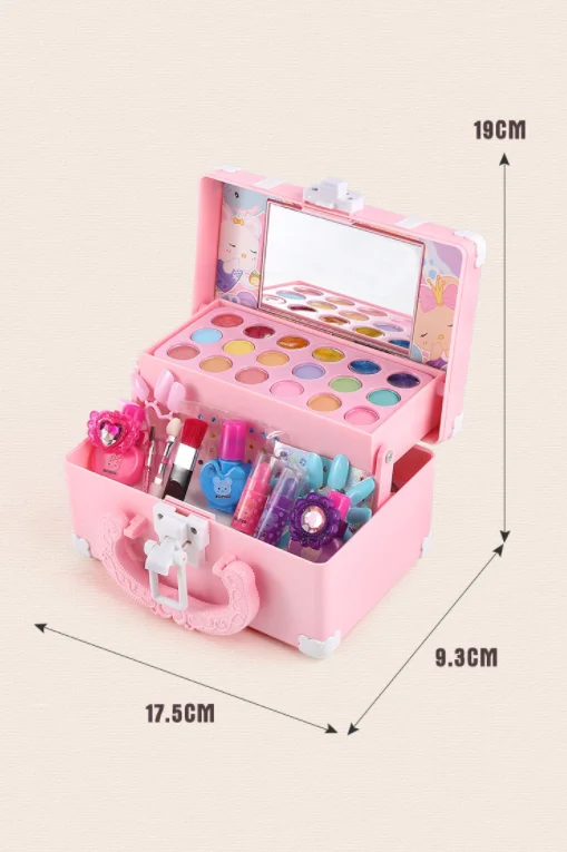 Wholesale children makeup girls cosmetics bag fashion makeup Kit lipstick eyeshadow brush set beauty toy makeup kit for Kids