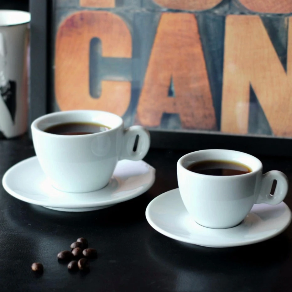 Wholesale Professional Porcelain Espresso Coffee Cup And Saucer  Espresso Mugs Cups Set for Latte,Coffee,Cafe Mocha,Tea