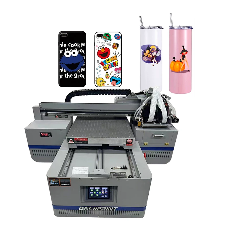 High precision 4060 A2 size uv flatbed printer with dx8 tx800 printhead 360 degree rotary printer for bottles printing