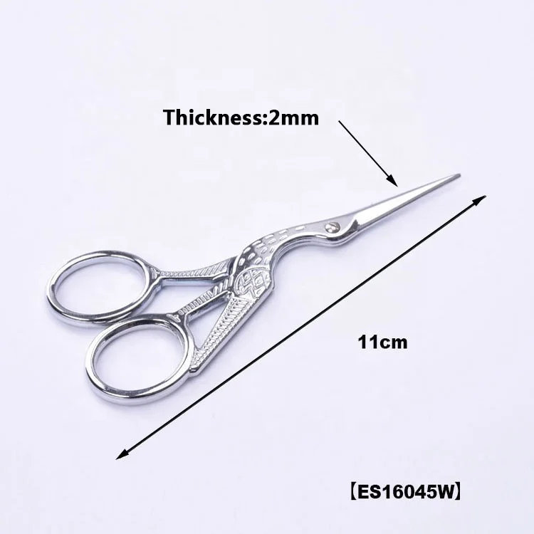 Crane design cross stich sewing scissors for needlework