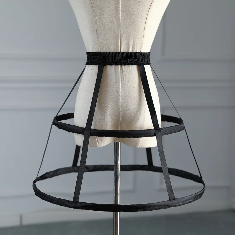 Wholesale Black/White Hollow Birdcage Wedding Accessories Petticoats 2-HOOP Cosplay Skirt Slip Crinoline Petticoat