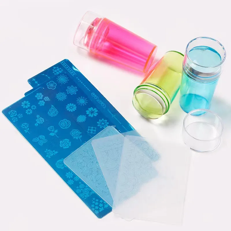 Professional 14Pcs Styles Nail Manicuring DIY Printing Tools For Nail Tips 3D Art Design Printing Gel Polish Steel Plate